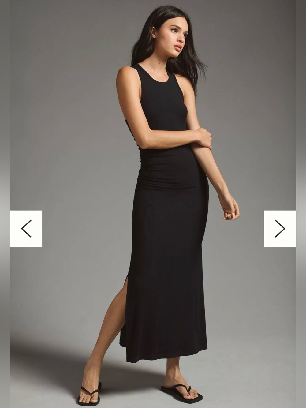 Daily Practice by Anthropologie Ruched Midi Dress Medium Black Minimal Lounge